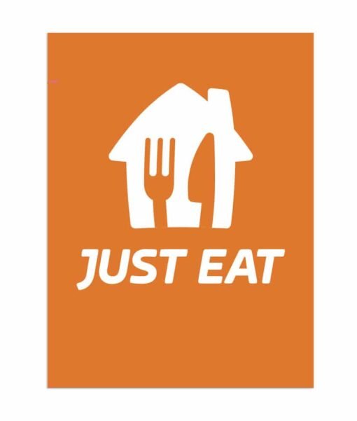 Digital printing on PVC. Just Eat logo. Just Eat Bag