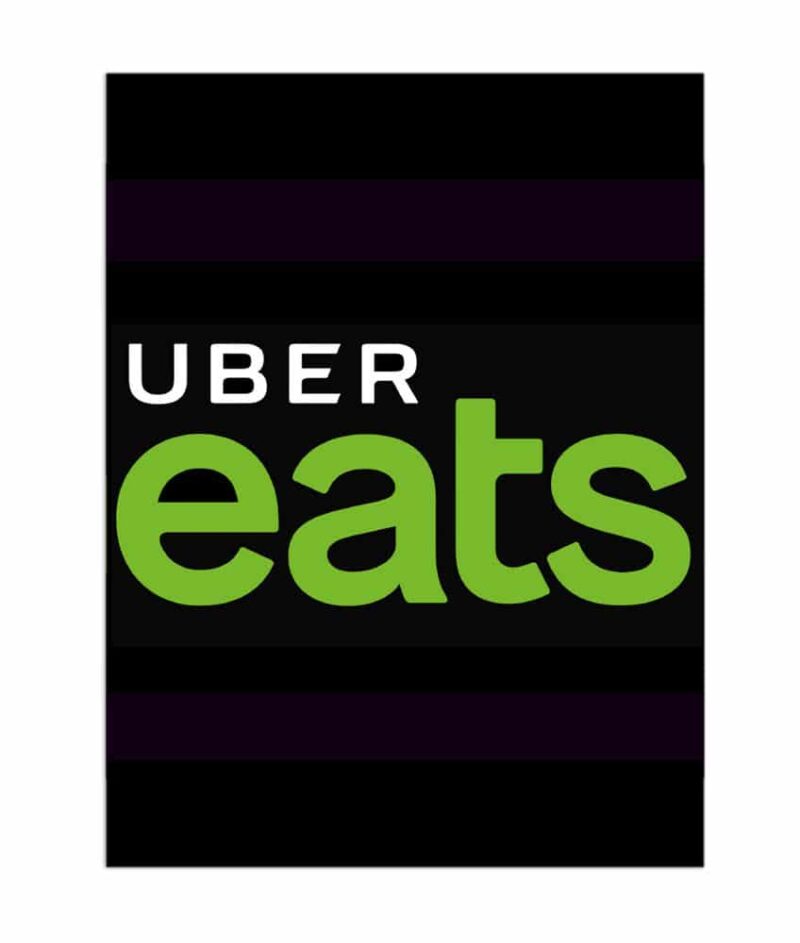 Digital printing on PVC. Uber Eats logo. Uber Eats Bag