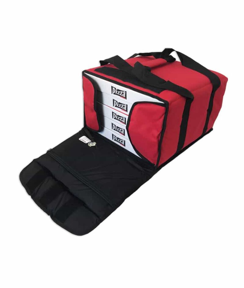 Prodelbags red insulated delivery bag for pizza delivery 33cm, 40cm, 50cm.
